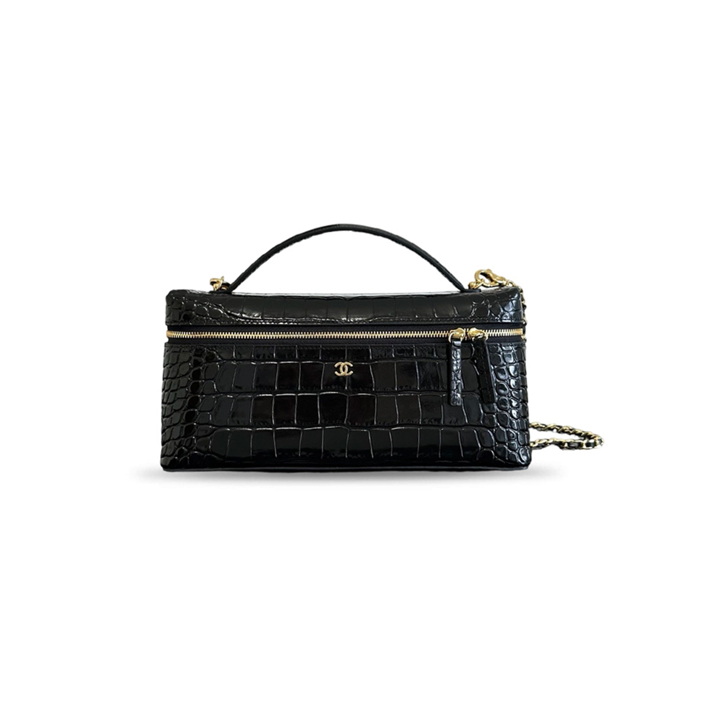 CHANEL MASTER CROCODILE EMBOSSED LEATHER VANITY BAG WITH CHAIN AP5438 (25*12*5cm)